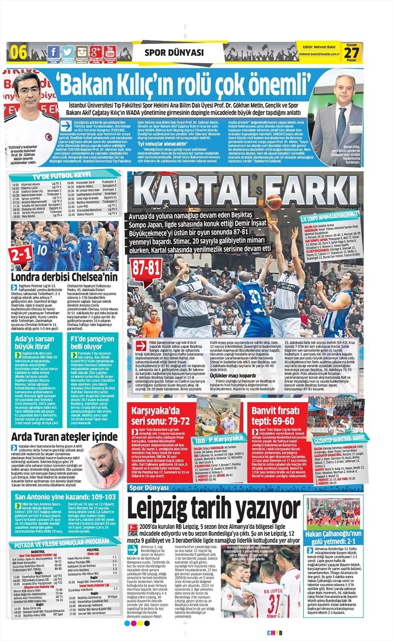 27 Kasım 2016 | Gazetelerin Beşiktaş sayfaları - Görsel 6