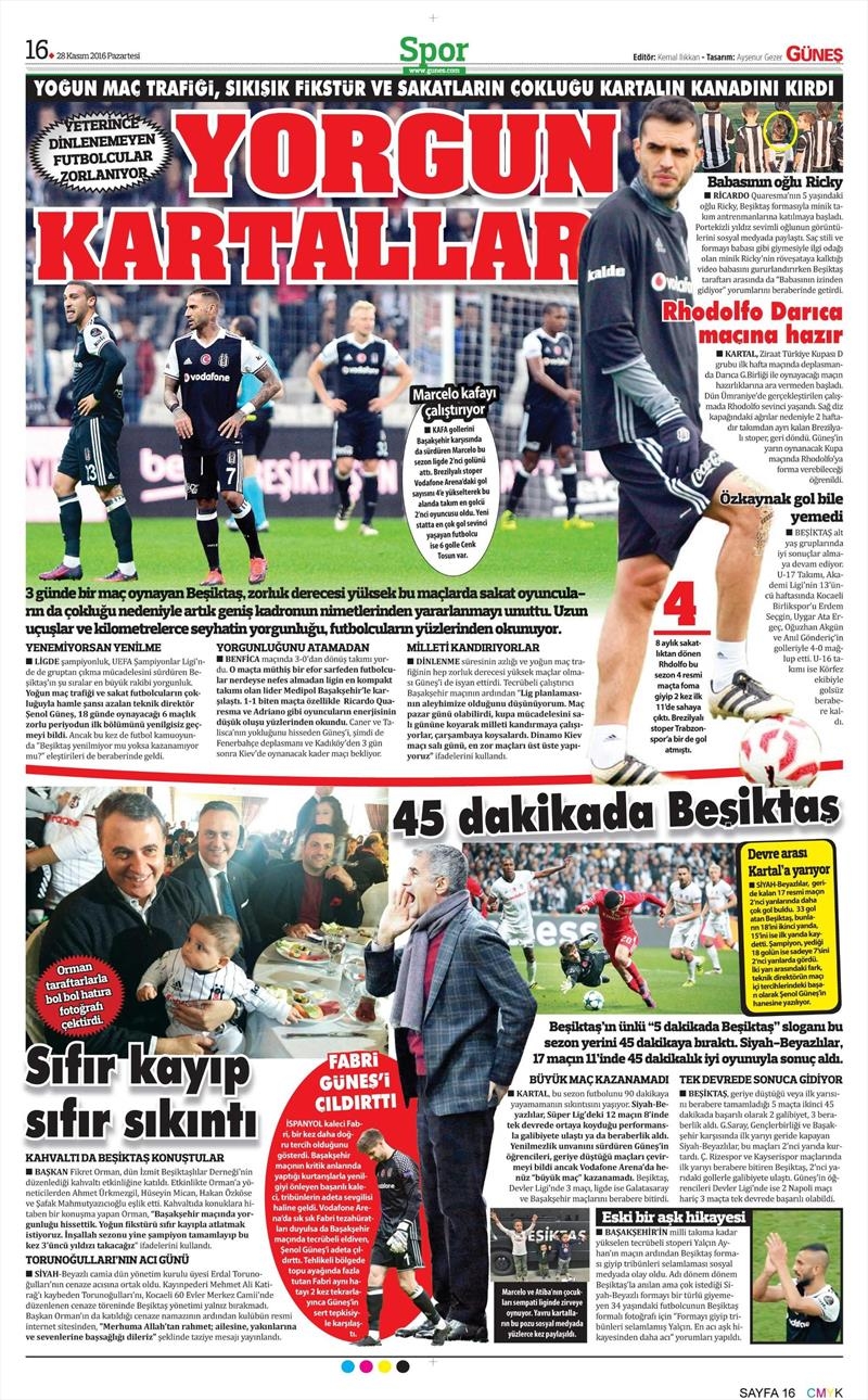 28 Kasım 2016 | Gazetelerin Beşiktaş sayfaları - Görsel 10