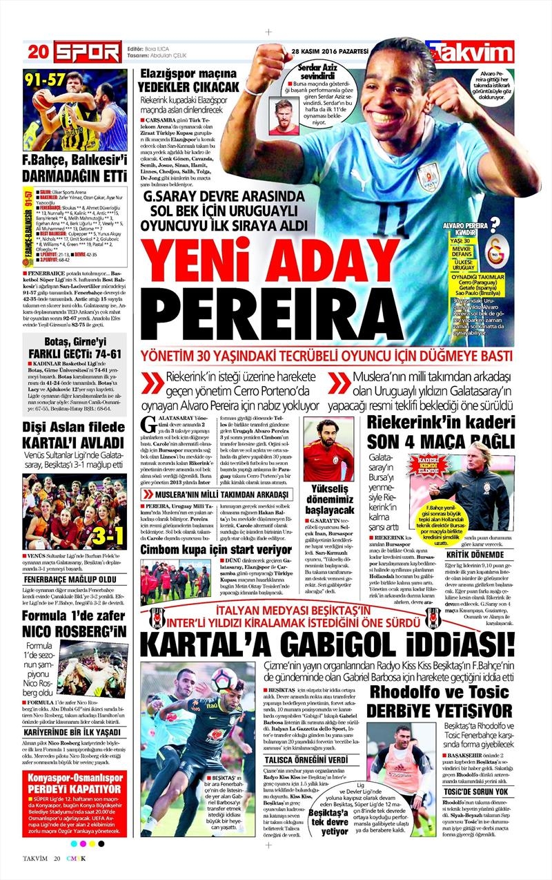 28 Kasım 2016 | Gazetelerin Beşiktaş sayfaları - Görsel 3