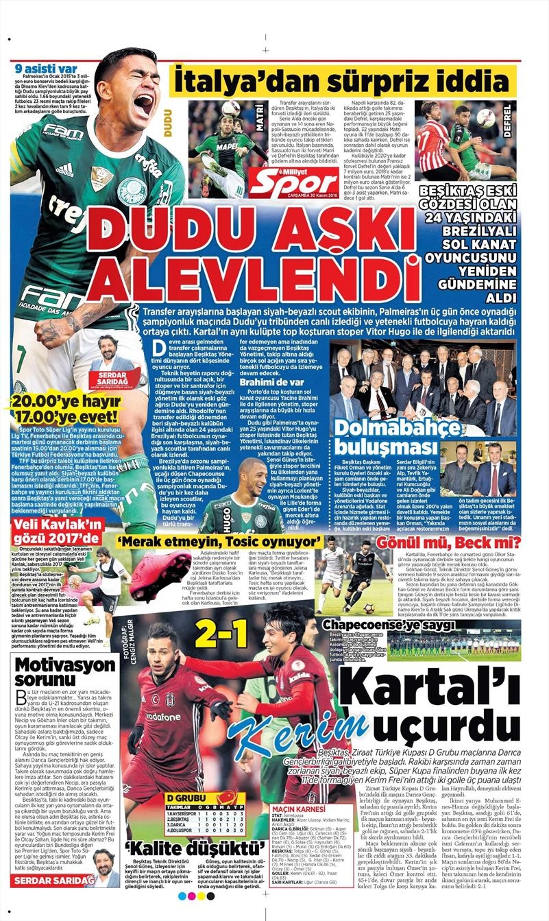 30 Kasım 2016 | Gazetelerin Beşiktaş manşetleri - Görsel 8