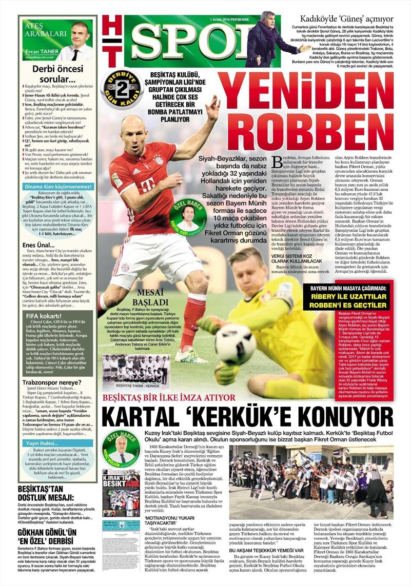 1 Aralık 2016 | Gazetelerin Beşiktaş manşetleri - Görsel 3