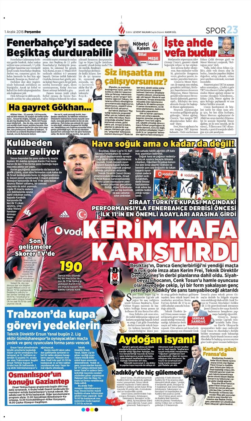 1 Aralık 2016 | Gazetelerin Beşiktaş manşetleri - Görsel 5