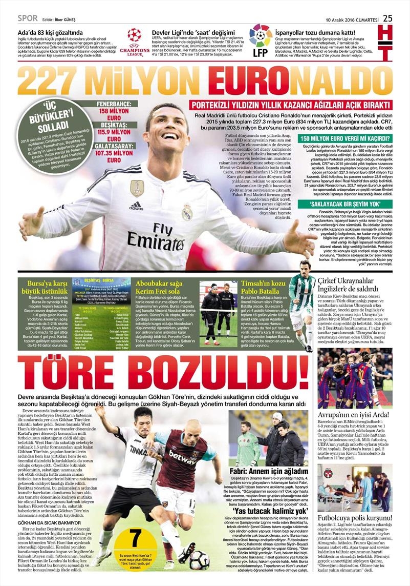 10 Aralık 2016 | İşte gazetelerin Beşiktaş manşetleri - Görsel 10