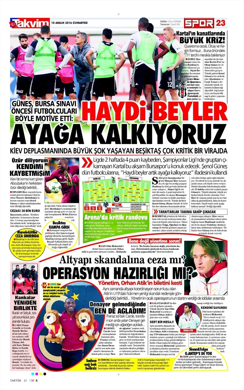 10 Aralık 2016 | İşte gazetelerin Beşiktaş manşetleri - Görsel 3