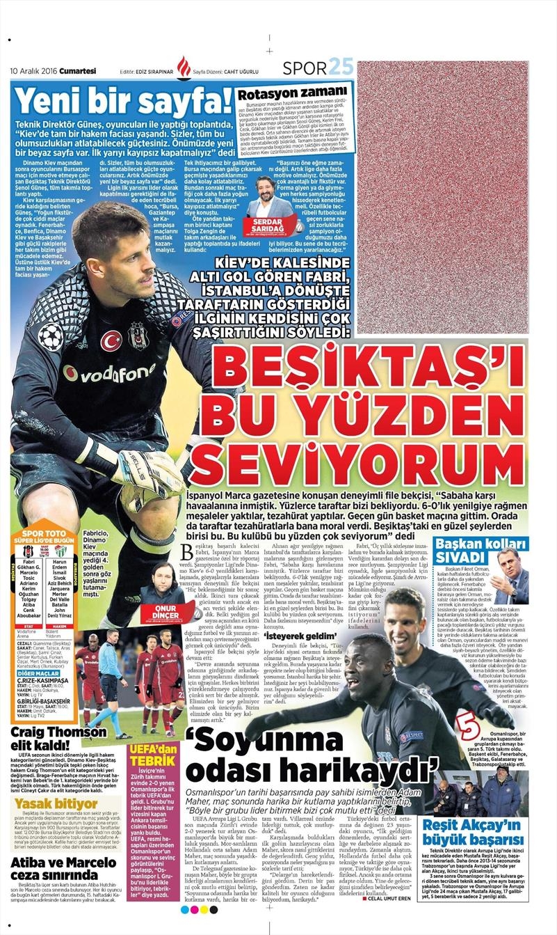 10 Aralık 2016 | İşte gazetelerin Beşiktaş manşetleri - Görsel 5
