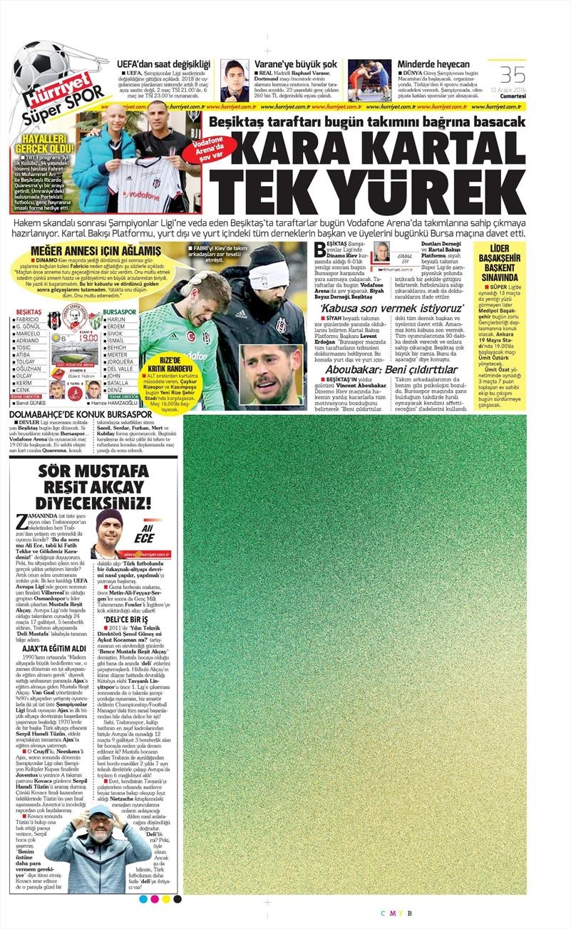 10 Aralık 2016 | İşte gazetelerin Beşiktaş manşetleri - Görsel 7