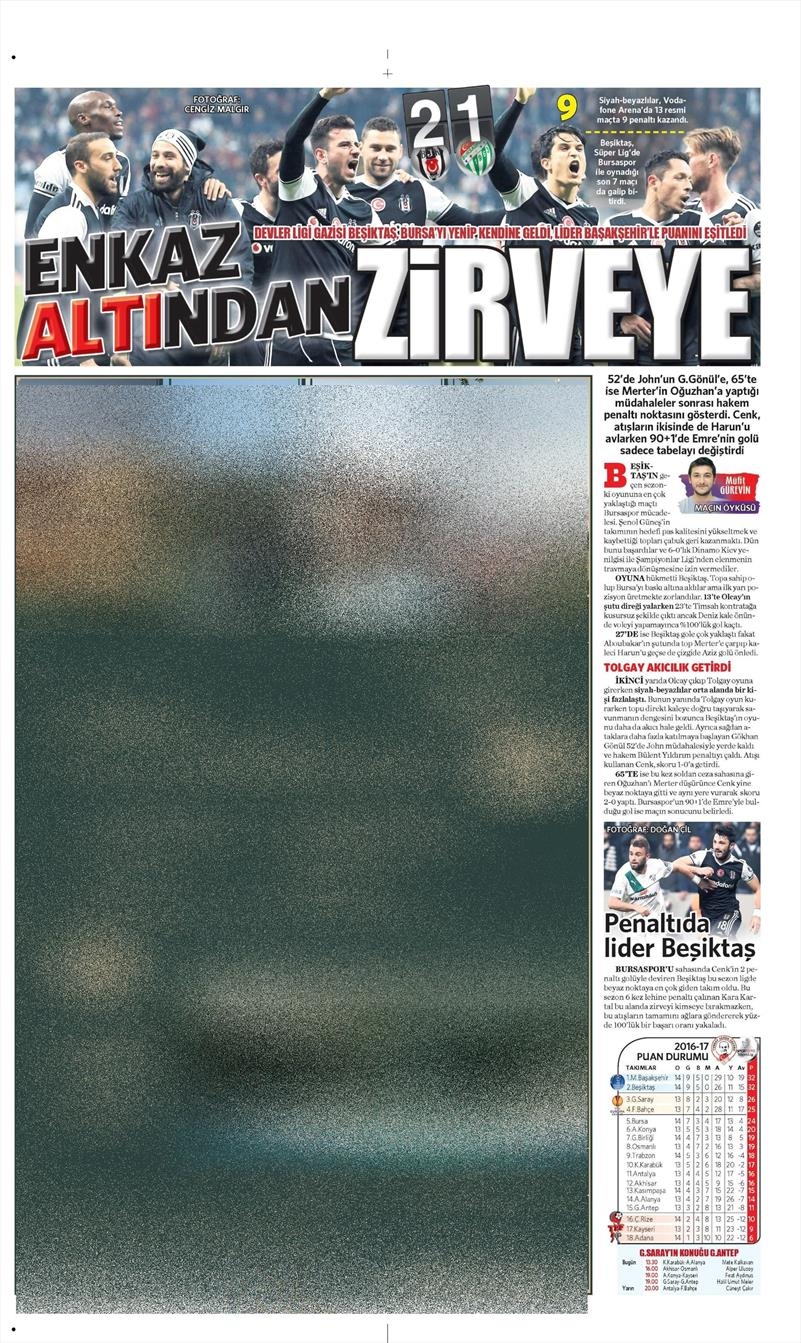 Beşiktaş'ın Bursaspor galibiyeti gazetelere böyle yansıdı - Görsel 2