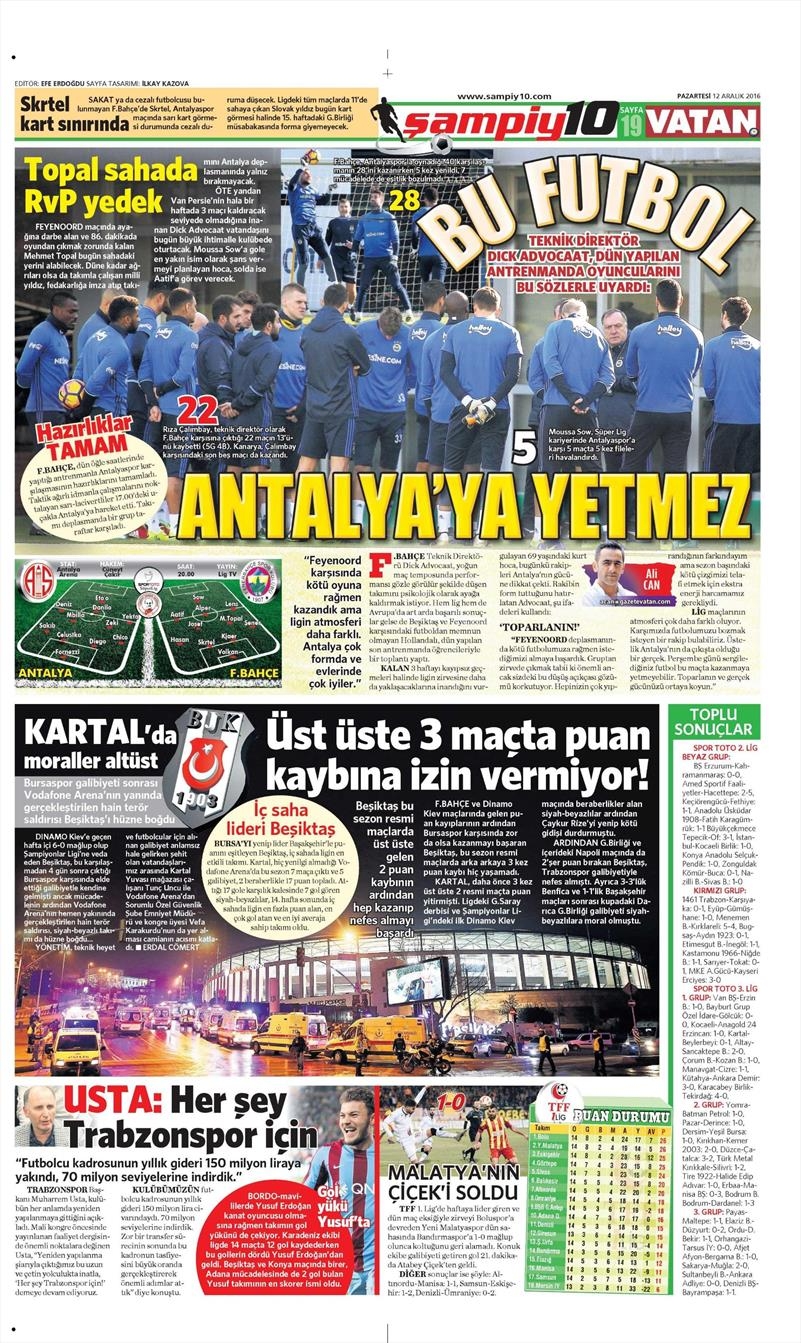 12 Aralık 2016 | İşte gazetelerin Beşiktaş manşetleri - Görsel 12