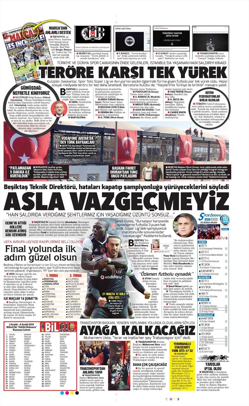 12 Aralık 2016 | İşte gazetelerin Beşiktaş manşetleri - Görsel 5