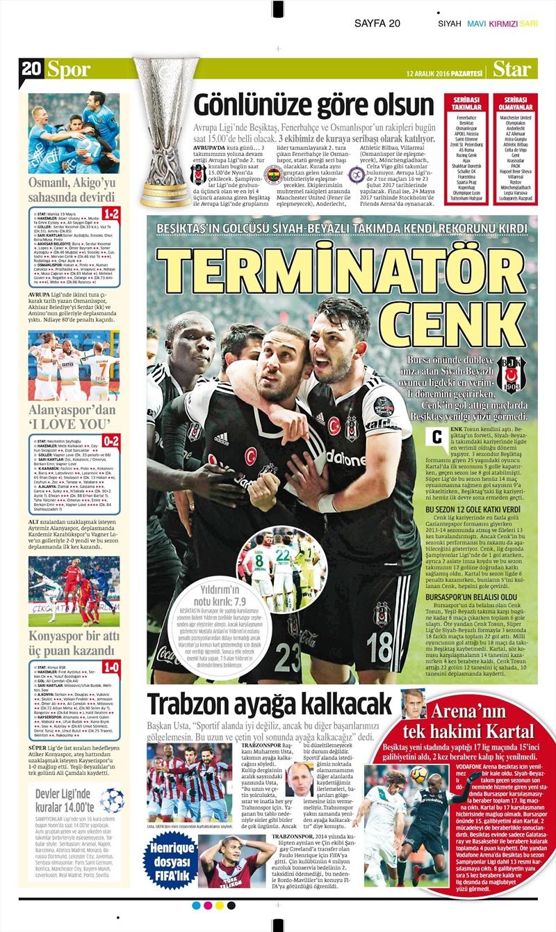12 Aralık 2016 | İşte gazetelerin Beşiktaş manşetleri - Görsel 9