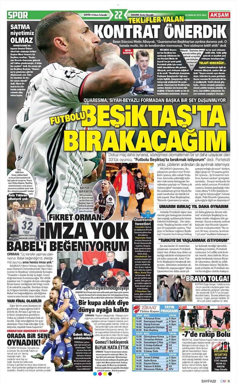 20 Aralık 2016 | İşte gazetelerin Beşiktaş manşetleri - Görsel 13