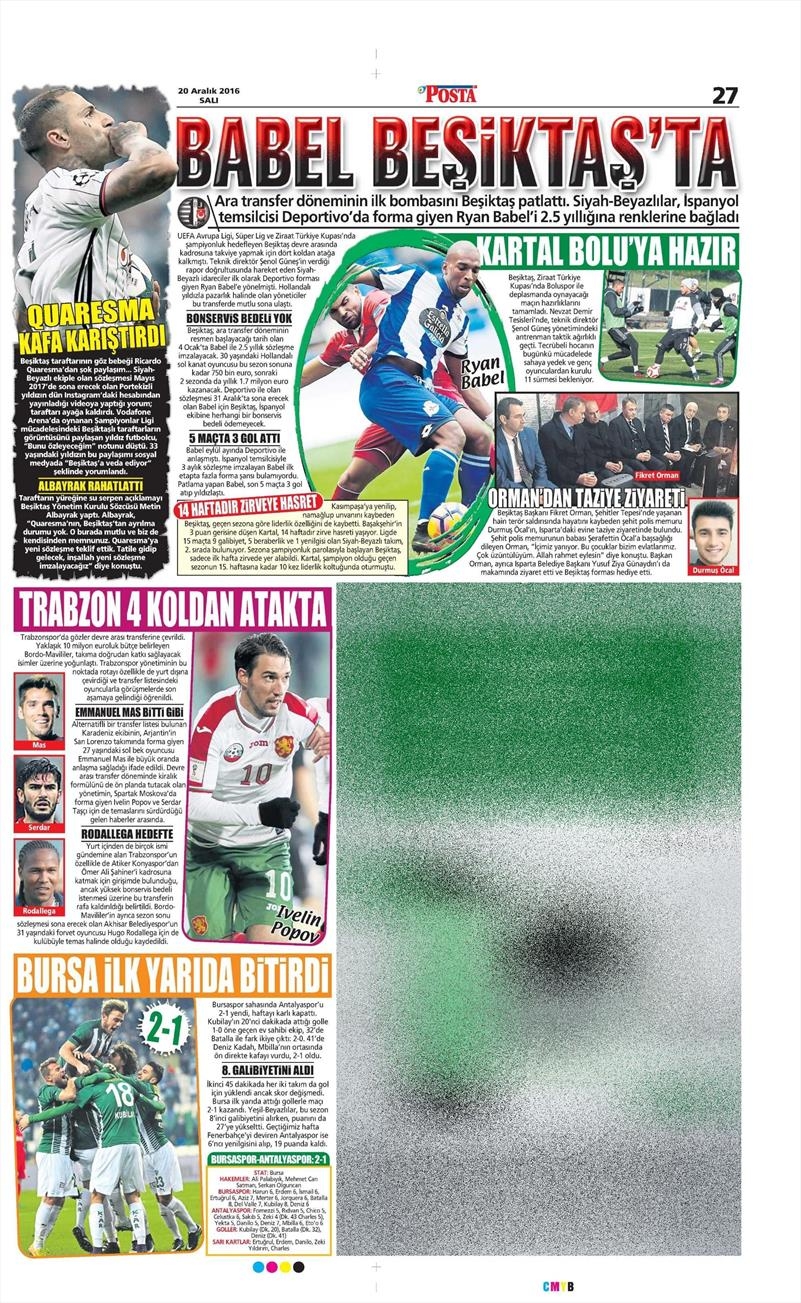20 Aralık 2016 | İşte gazetelerin Beşiktaş manşetleri - Görsel 6