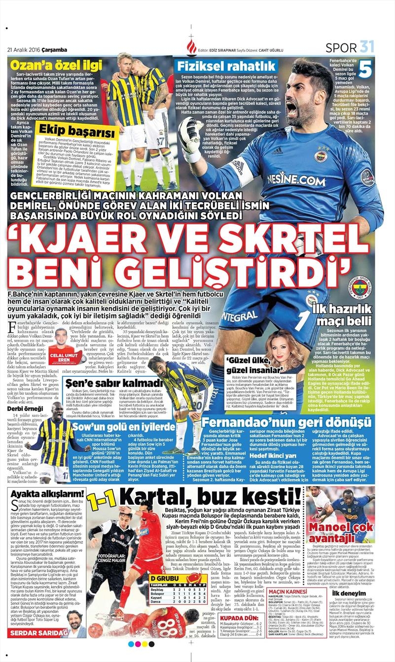 21 Aralık 2016 | İşte gazetelerin Beşiktaş manşetleri - Görsel 7