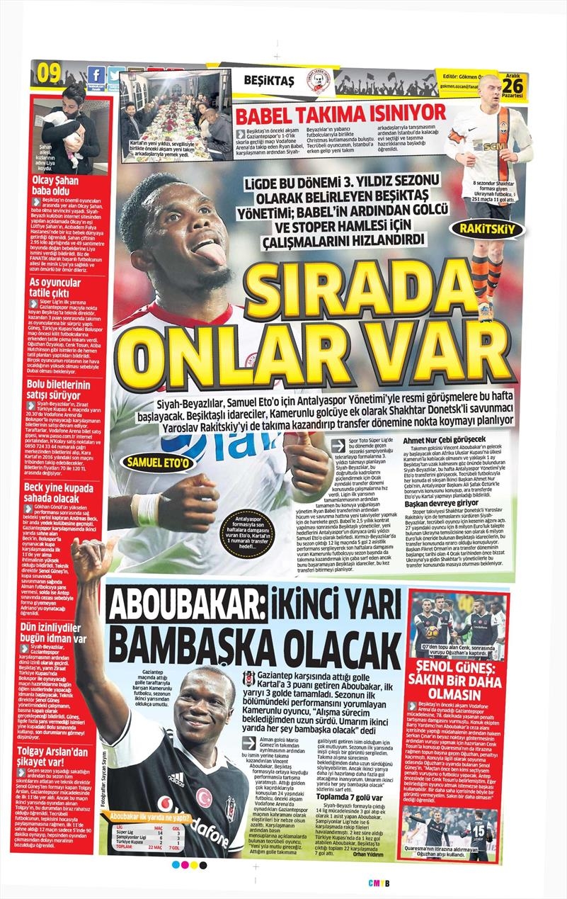 26 Aralık 2016 | İşte gazetelerin Beşiktaş manşetleri - Görsel 10