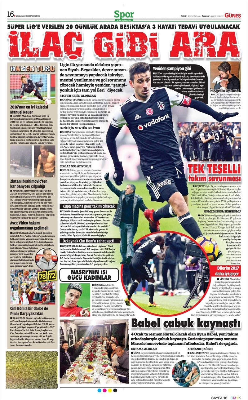 26 Aralık 2016 | İşte gazetelerin Beşiktaş manşetleri - Görsel 7