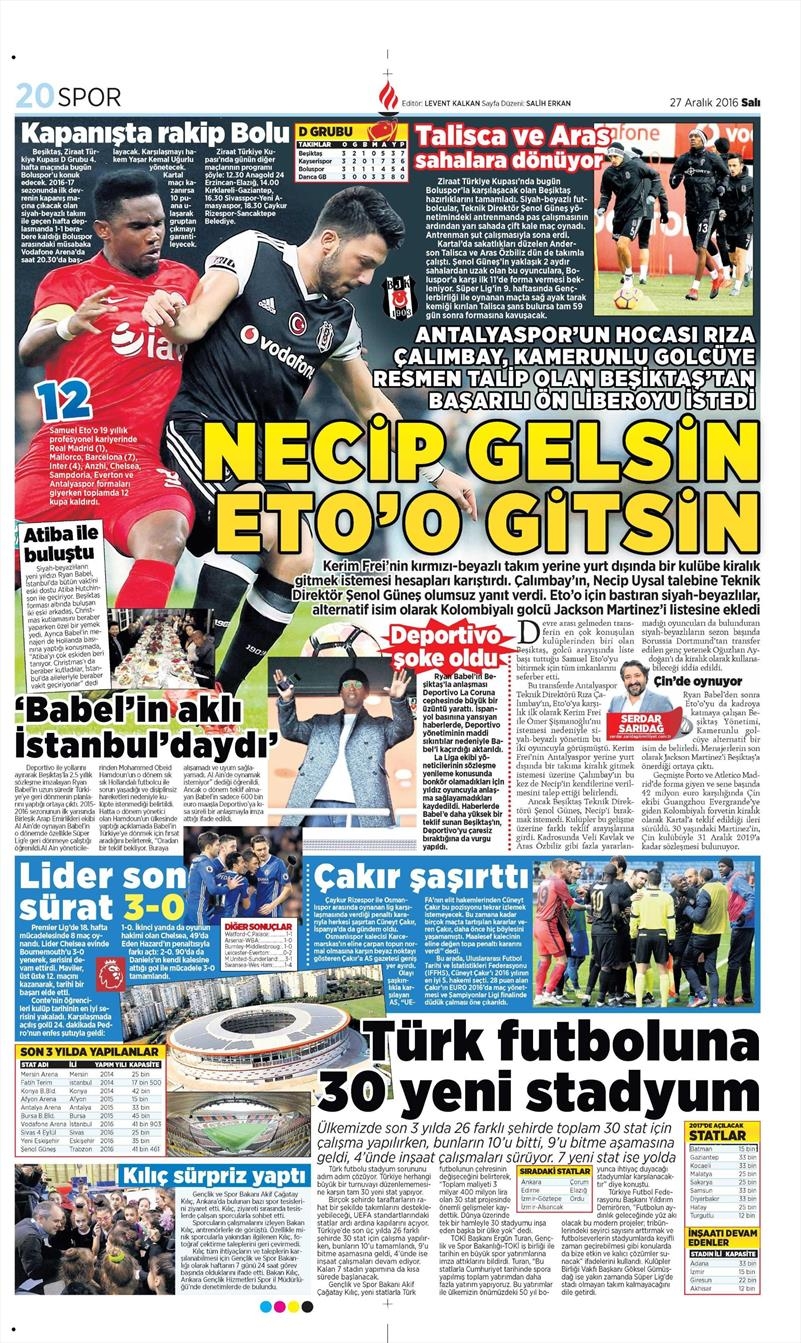 27 Aralık 2016 | İşte gazetelerin Beşiktaş manşetleri - Görsel 4