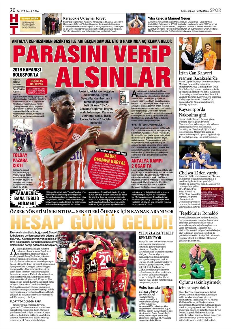 27 Aralık 2016 | İşte gazetelerin Beşiktaş manşetleri - Görsel 6