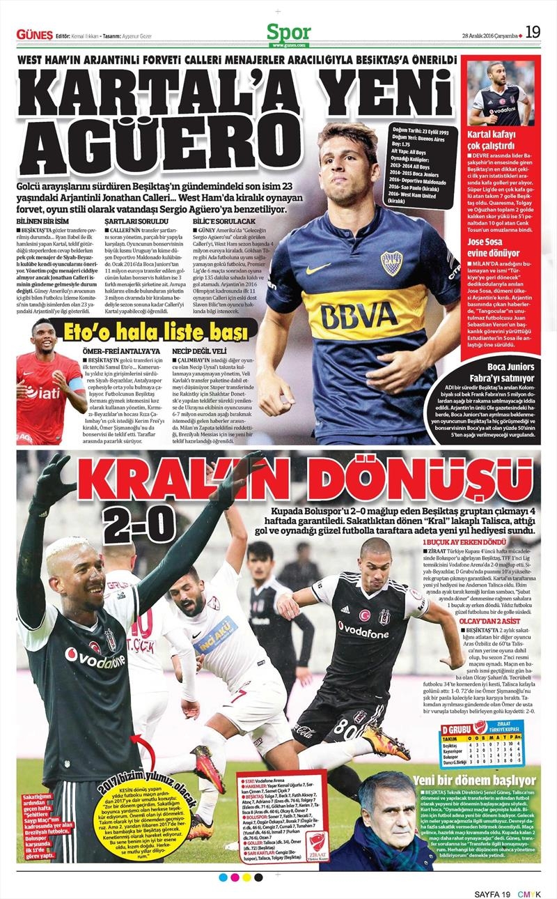 28 Aralık 2016 | İşte gazetelerin Beşiktaş manşetleri - Görsel 11