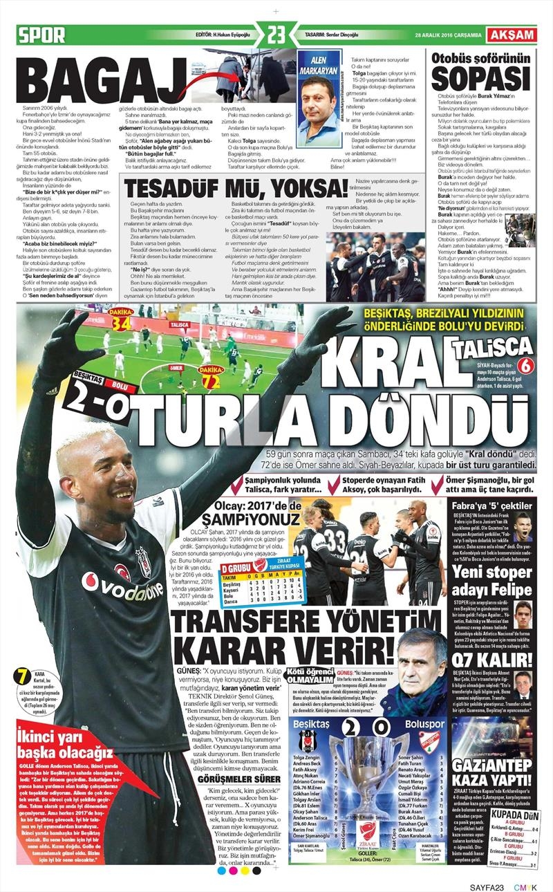28 Aralık 2016 | İşte gazetelerin Beşiktaş manşetleri - Görsel 12