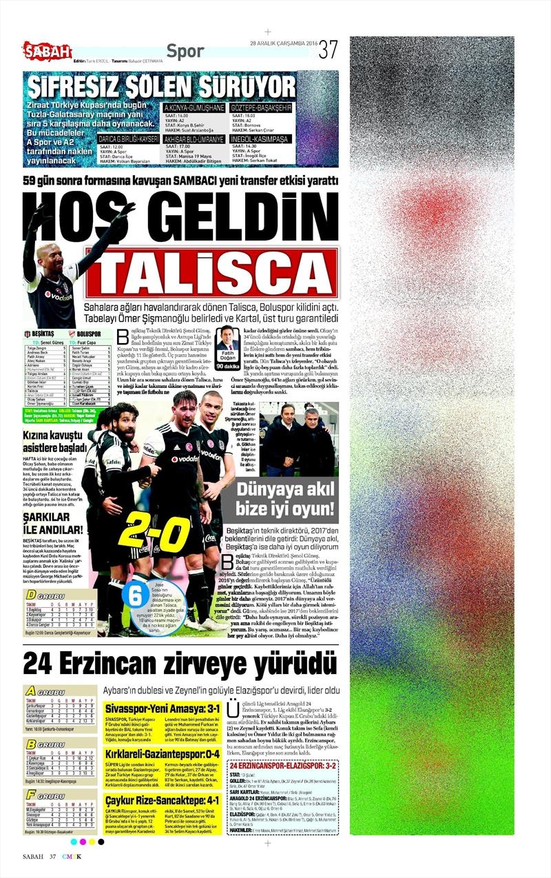 28 Aralık 2016 | İşte gazetelerin Beşiktaş manşetleri - Görsel 6