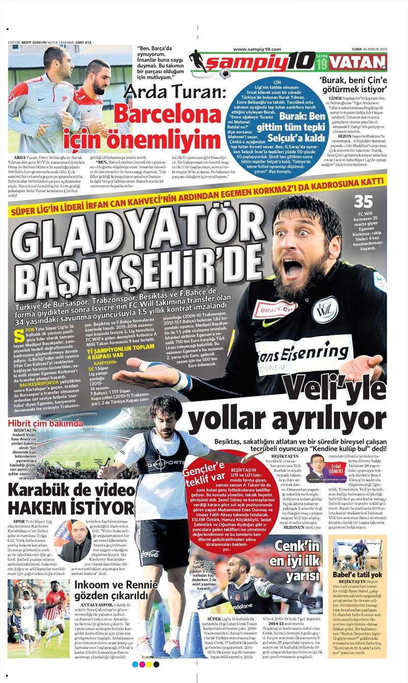 30 Aralık 2016 | İşte gazetelerin Beşiktaş manşetleri - Görsel 1