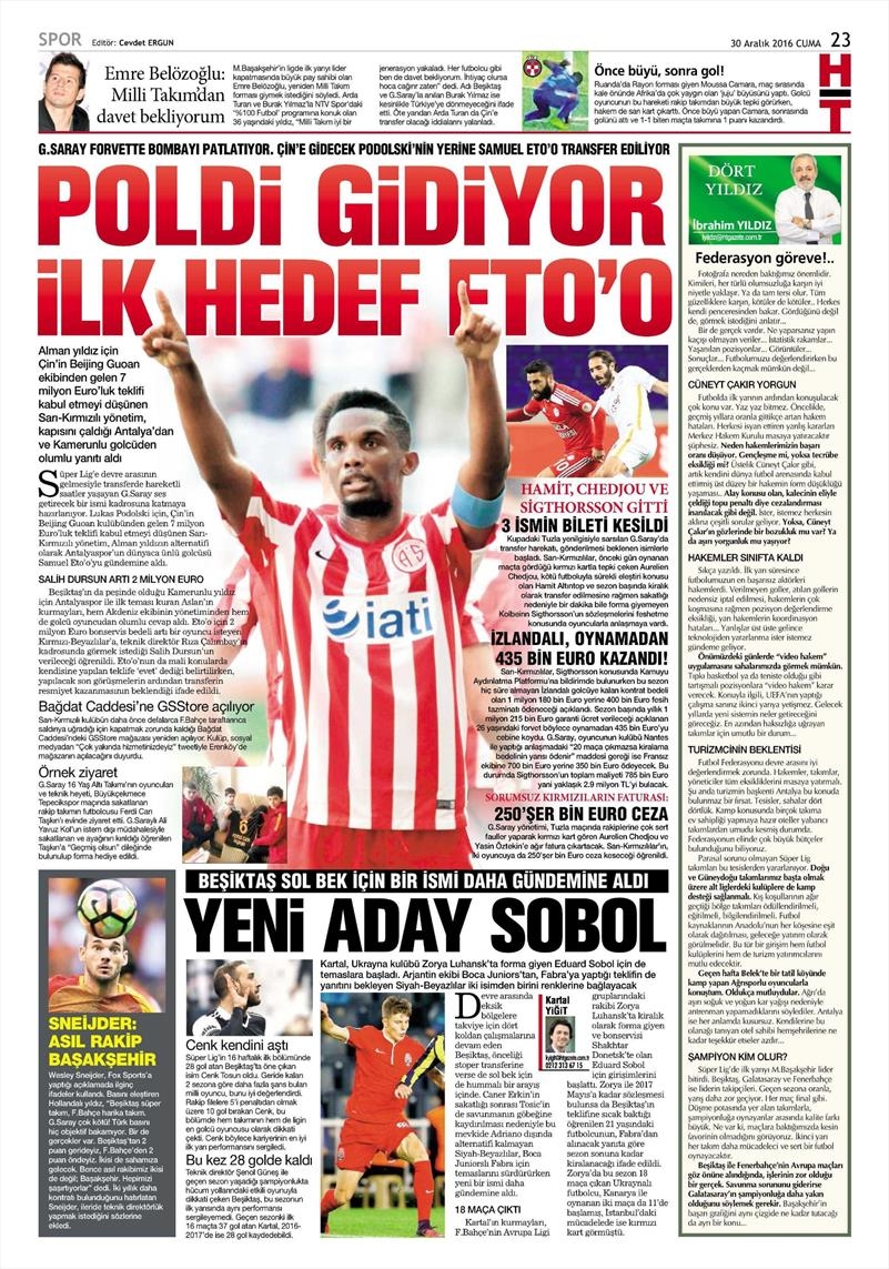 30 Aralık 2016 | İşte gazetelerin Beşiktaş manşetleri - Görsel 11