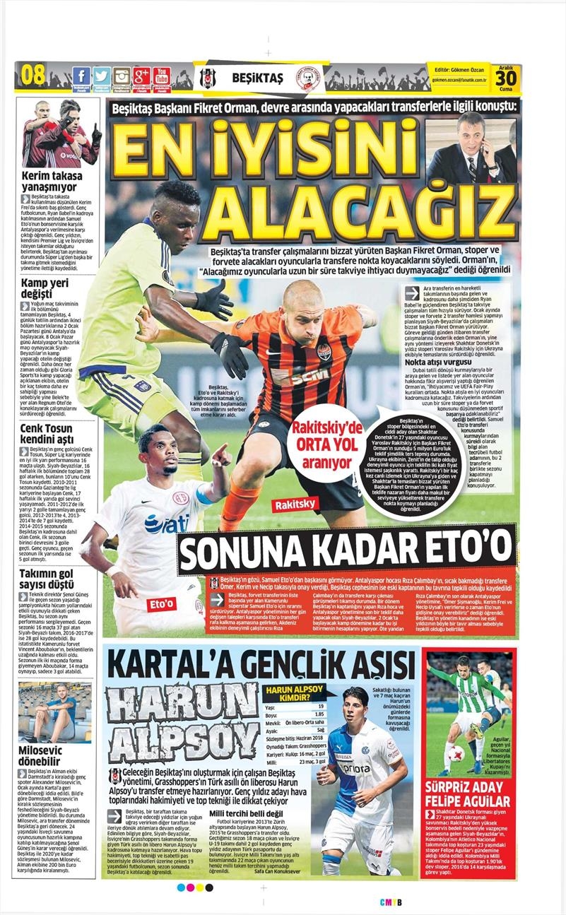 30 Aralık 2016 | İşte gazetelerin Beşiktaş manşetleri - Görsel 14