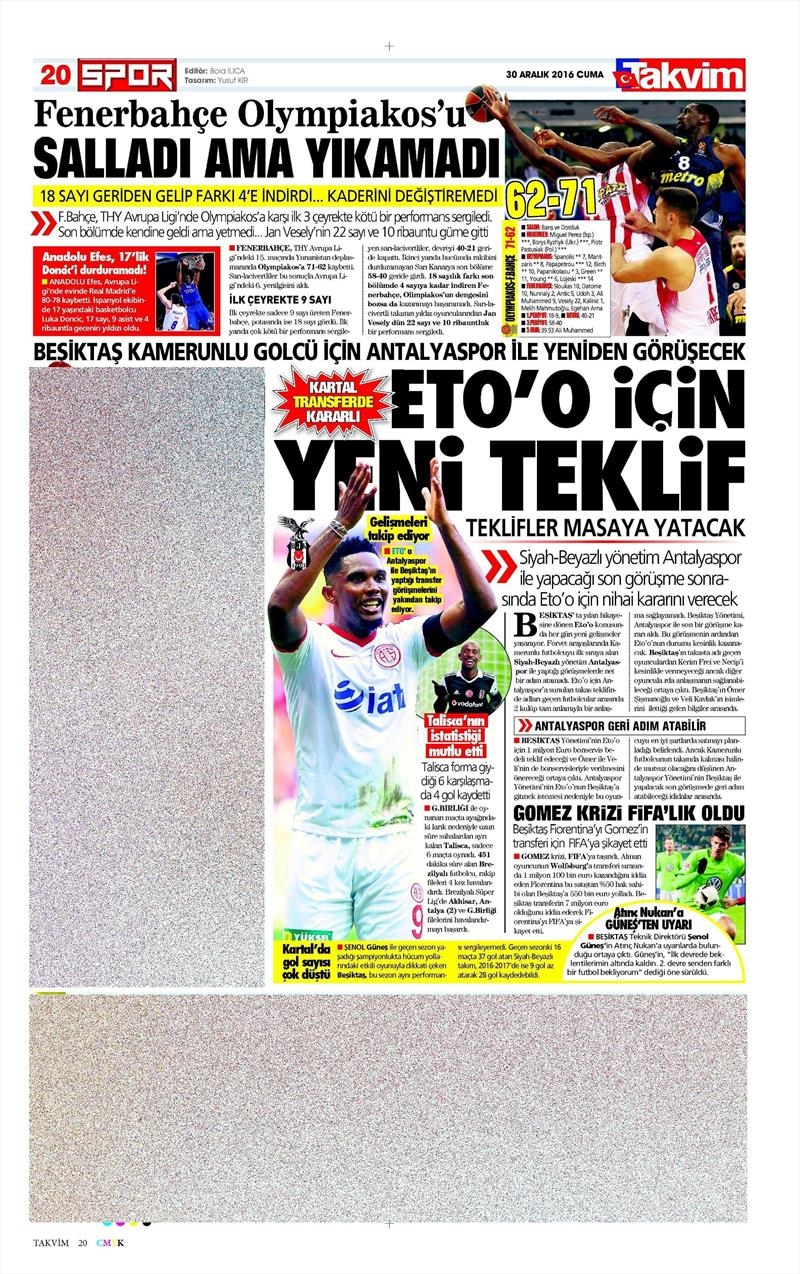 30 Aralık 2016 | İşte gazetelerin Beşiktaş manşetleri - Görsel 3