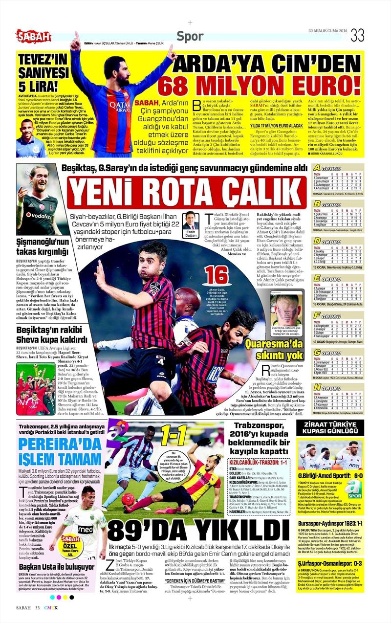 30 Aralık 2016 | İşte gazetelerin Beşiktaş manşetleri - Görsel 5