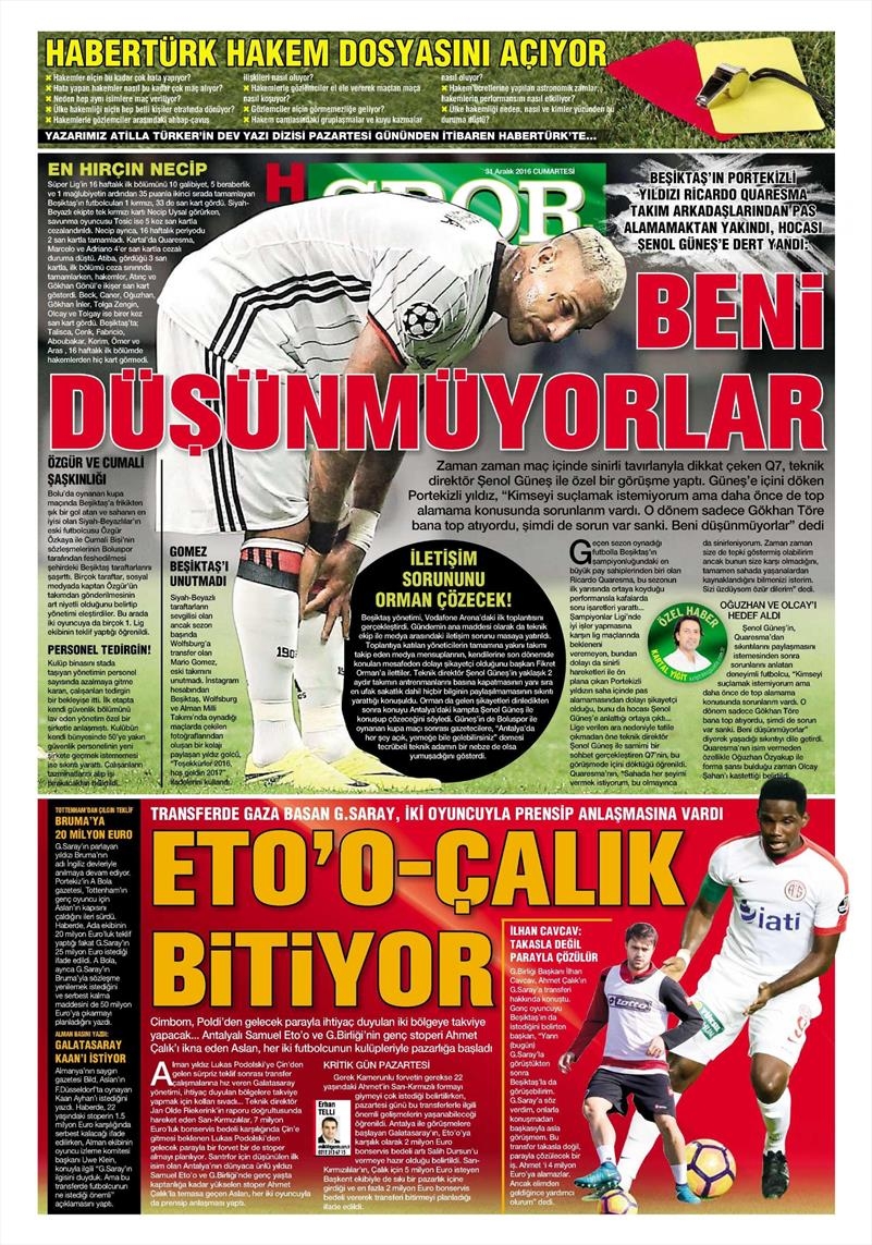 31 Aralık 2016 | İşte gazetelerin Beşiktaş manşetleri - Görsel 10