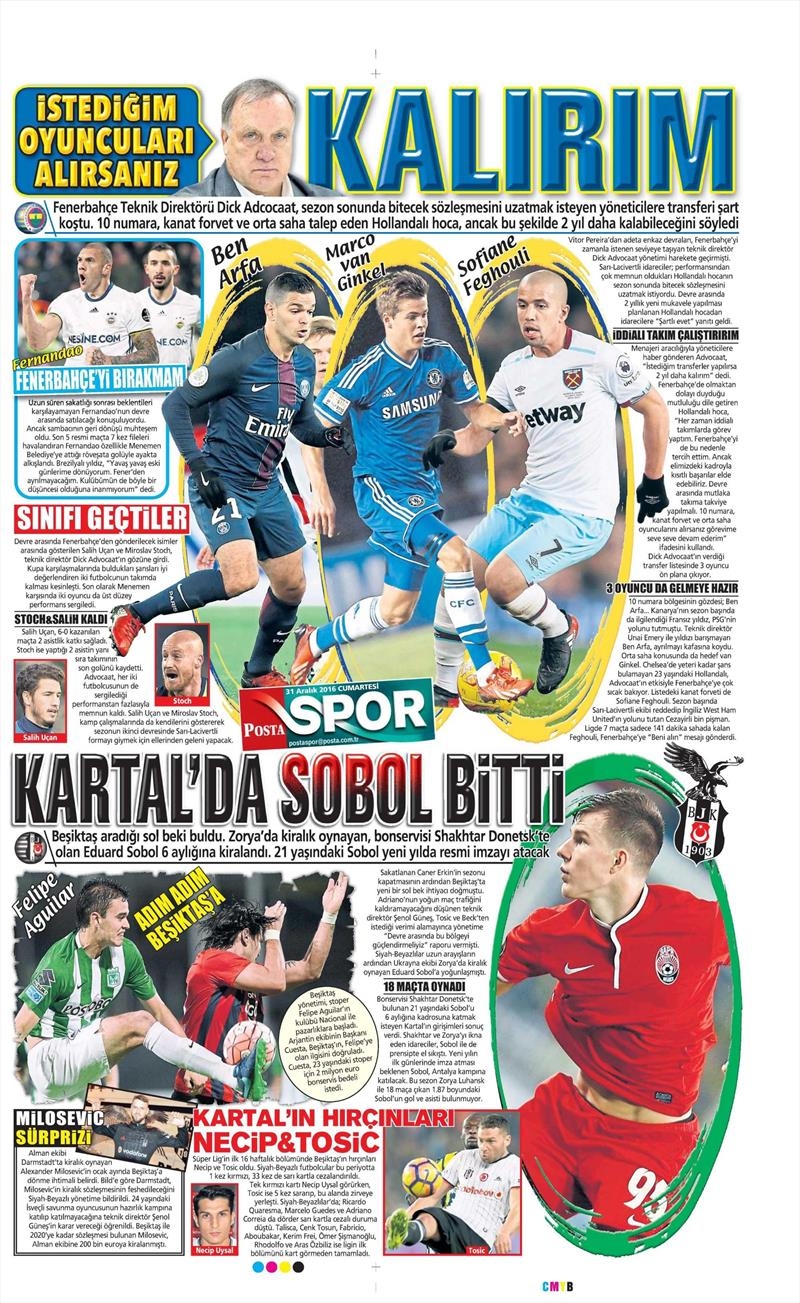 31 Aralık 2016 | İşte gazetelerin Beşiktaş manşetleri - Görsel 4