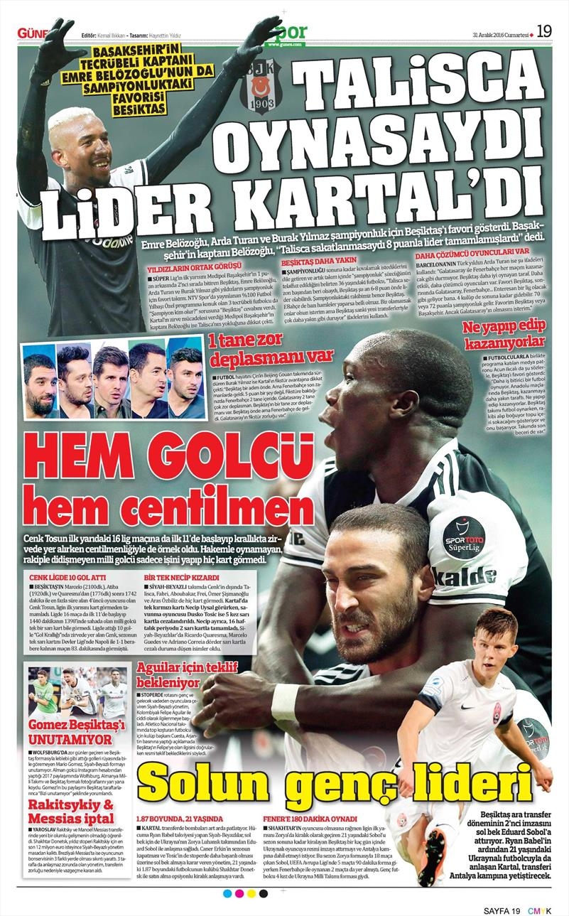 31 Aralık 2016 | İşte gazetelerin Beşiktaş manşetleri - Görsel 9