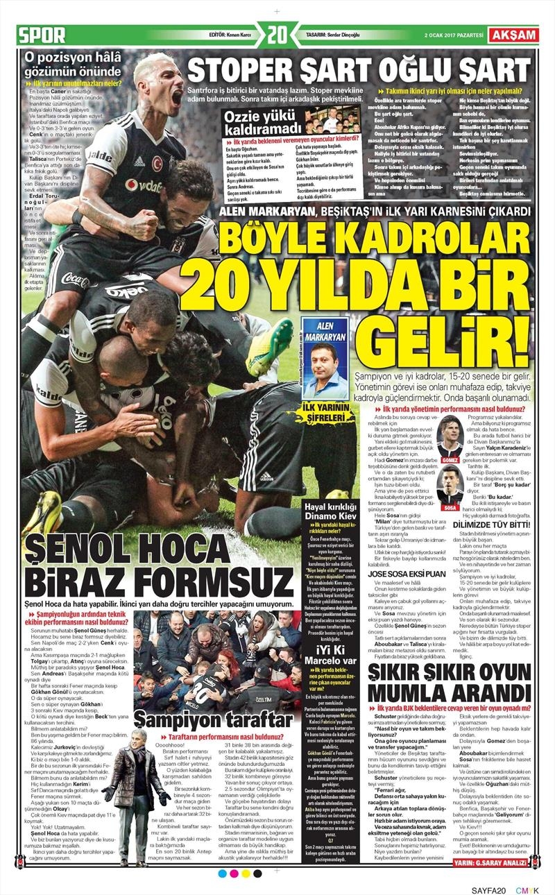02 Ocak 2017 | İşte gazetelerin Beşiktaş manşetleri - Görsel 10