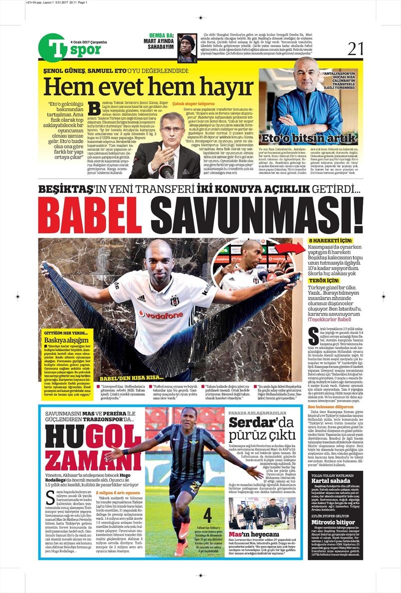 4 Ocak 2017 | İşte gazetelerin Beşiktaş manşetleri - Görsel 13