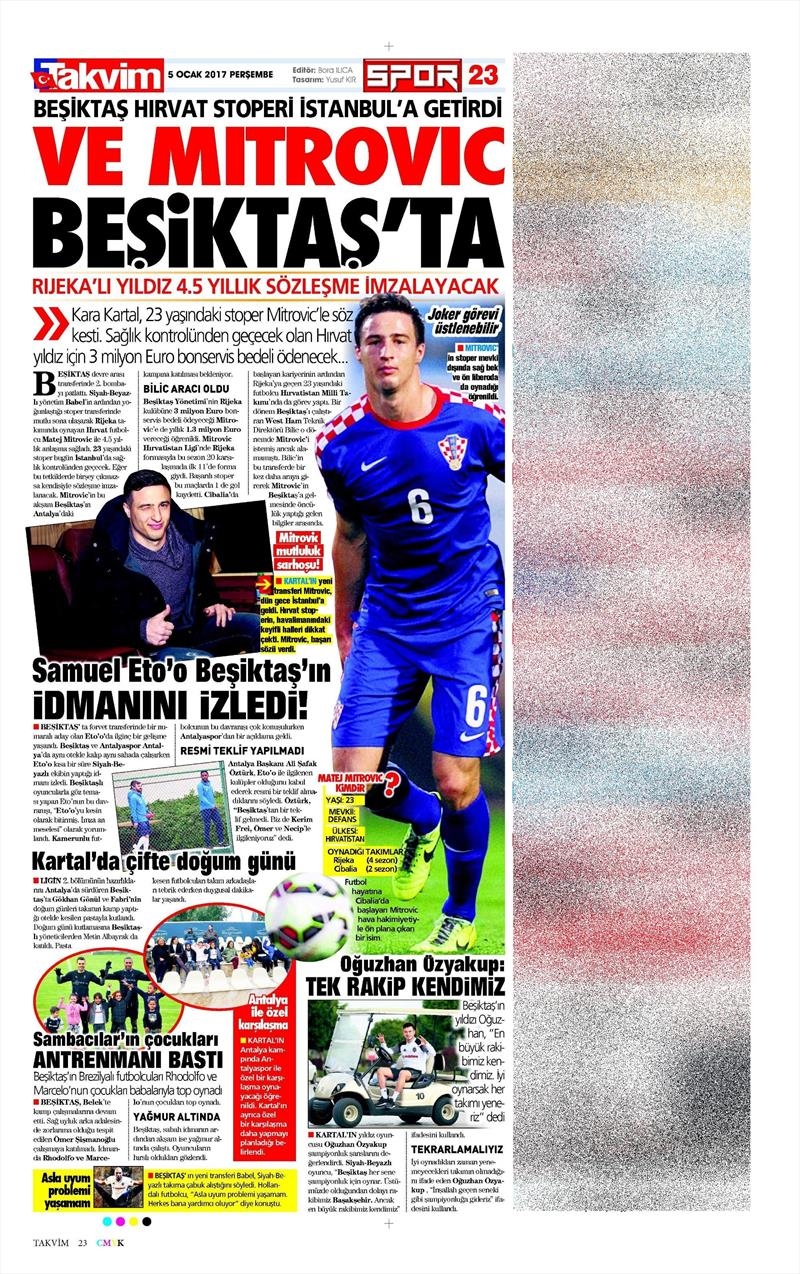 5 Ocak 2017 | İşte gazetelerin Beşiktaş manşetleri - Görsel 4