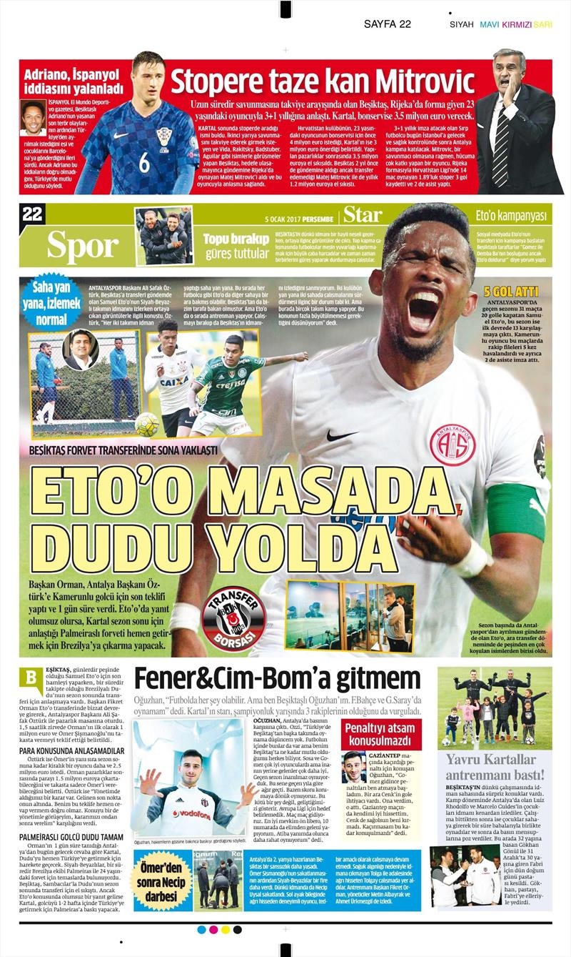 5 Ocak 2017 | İşte gazetelerin Beşiktaş manşetleri - Görsel 5