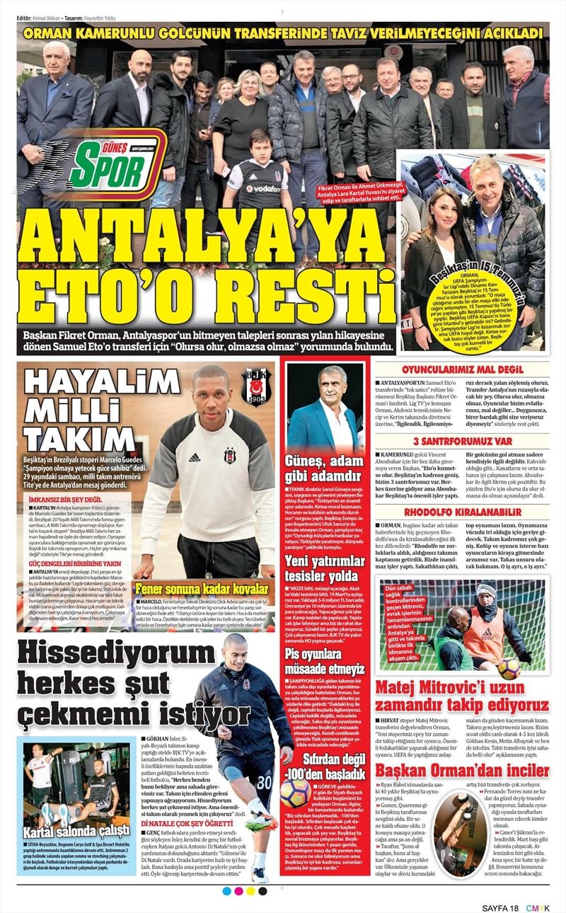 6 Ocak 2017 | İşte gazetelerin Beşiktaş manşetleri - Görsel 4