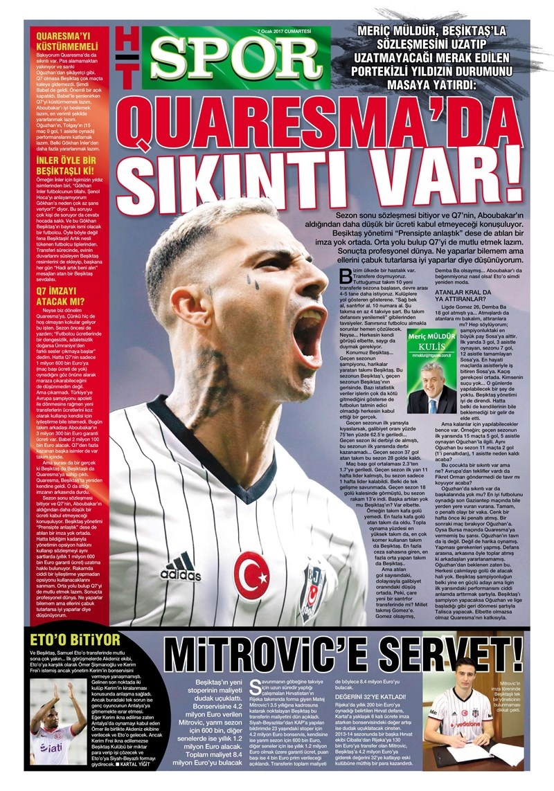 7 Ocak 2017 | İşte gazetelerin Beşiktaş manşetleri - Görsel 5