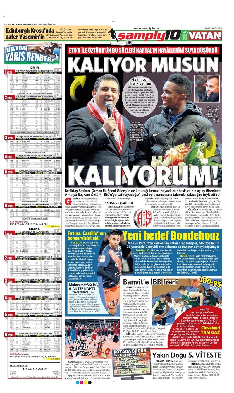 8 Ocak 2017 | İşte gazetelerin Beşiktaş manşetleri - Görsel 10