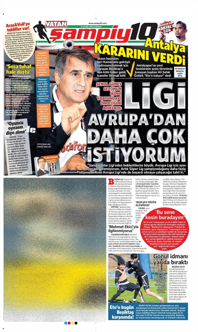 8 Ocak 2017 | İşte gazetelerin Beşiktaş manşetleri - Görsel 11
