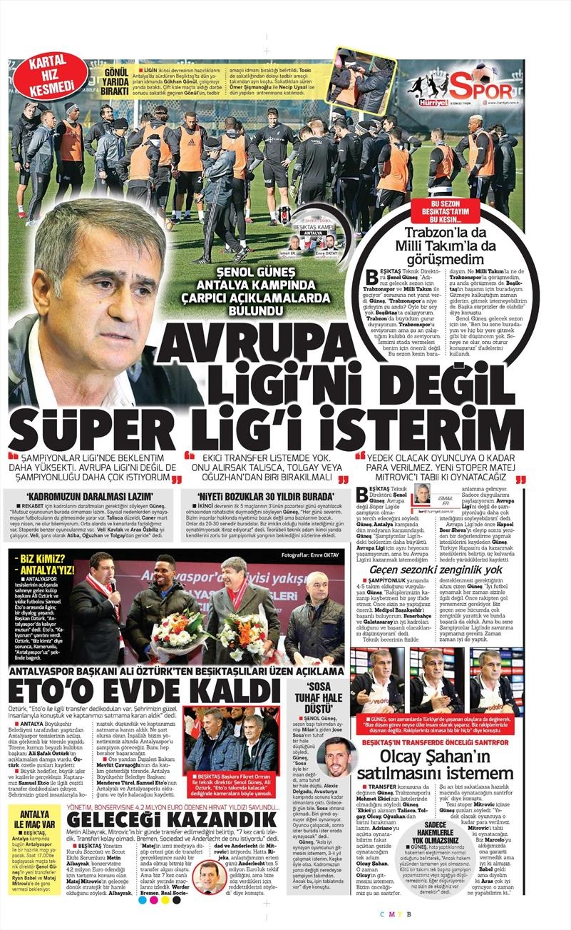 8 Ocak 2017 | İşte gazetelerin Beşiktaş manşetleri - Görsel 6