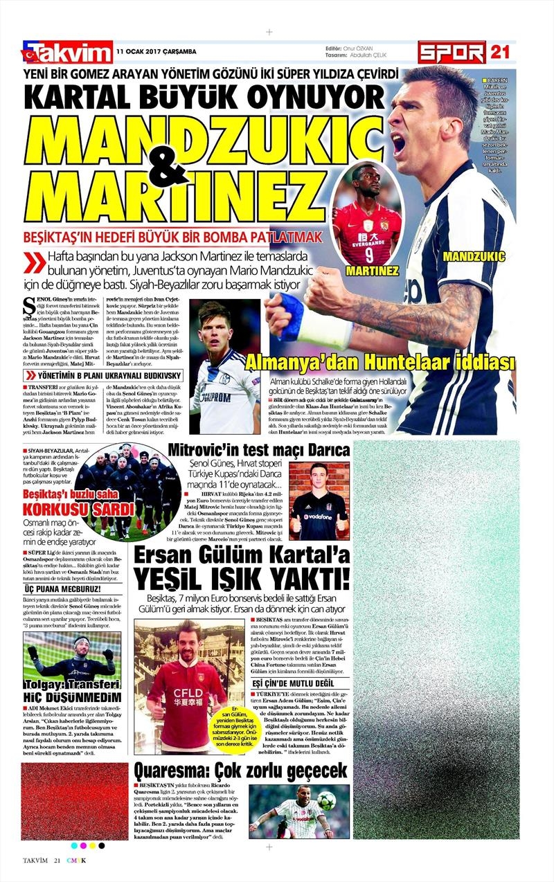 11 Ocak 2017 | İşte gazetelerin Beşiktaş manşetleri - Görsel 12