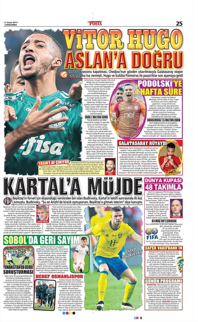 11 Ocak 2017 | İşte gazetelerin Beşiktaş manşetleri - Görsel 8