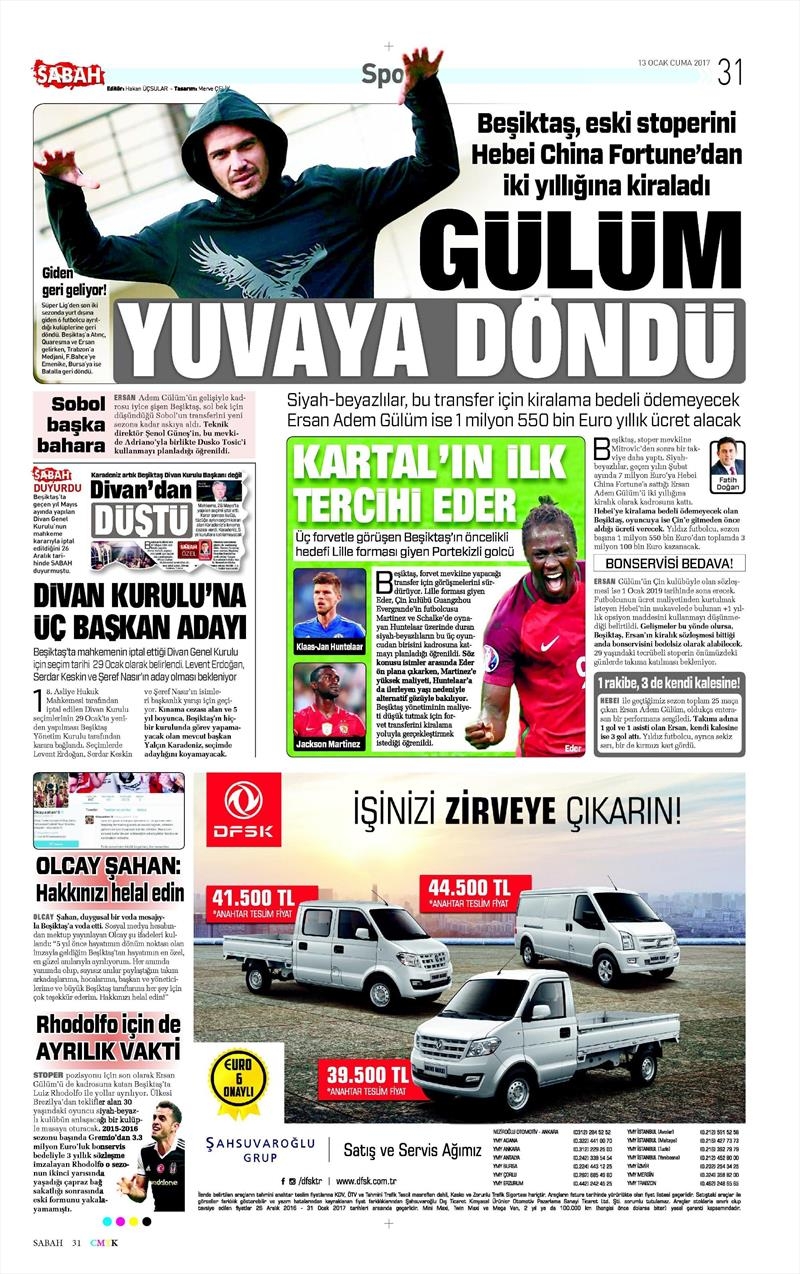 13 Ocak 2017 | İşte gazetelerin Beşiktaş manşetleri - Görsel 7