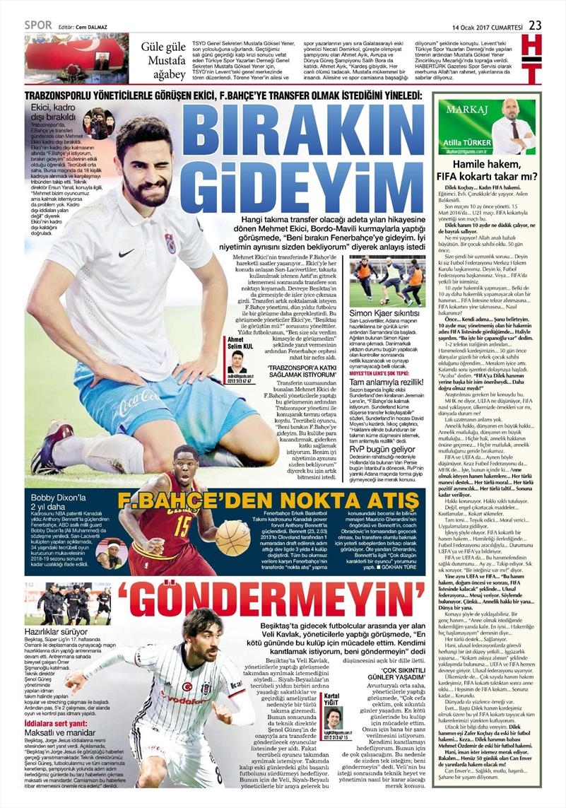 14 Ocak 2017 | İşte gazetelerin Beşiktaş manşetleri - Görsel 2