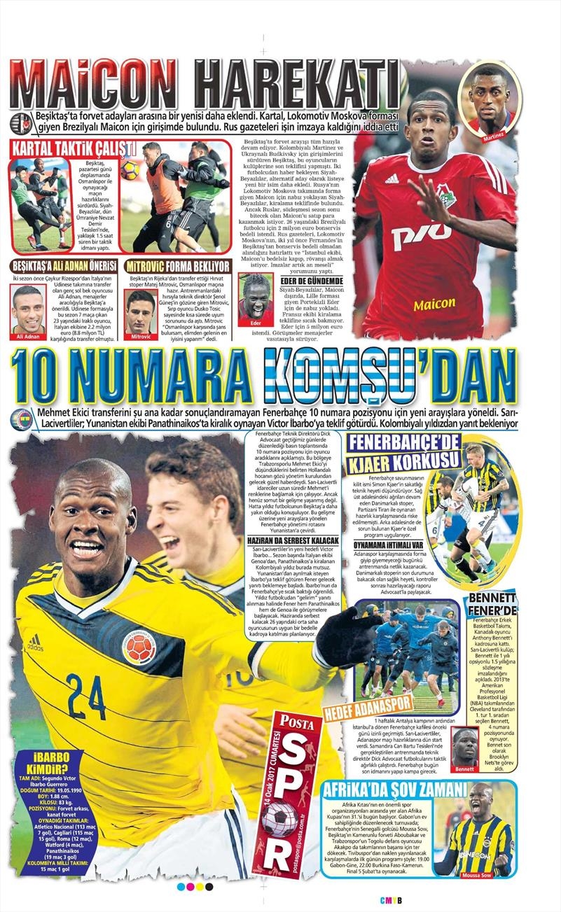 14 Ocak 2017 | İşte gazetelerin Beşiktaş manşetleri - Görsel 4