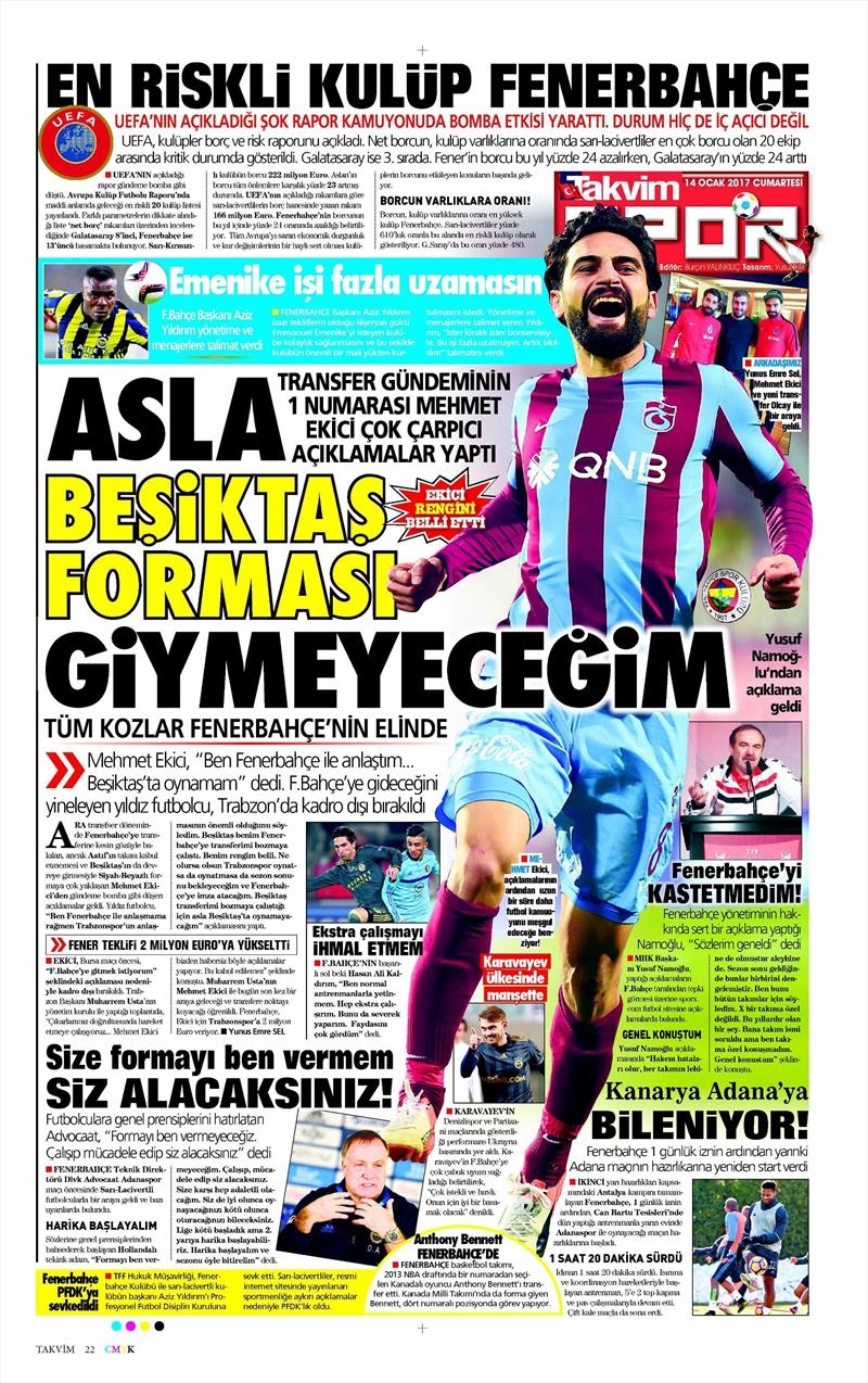 14 Ocak 2017 | İşte gazetelerin Beşiktaş manşetleri - Görsel 8