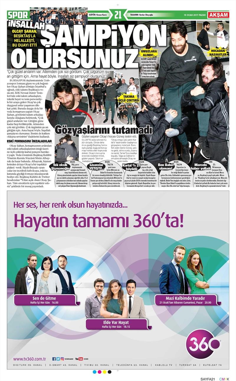 15 Ocak 2017 | İşte gazetelerin Beşiktaş manşetleri - Görsel 3