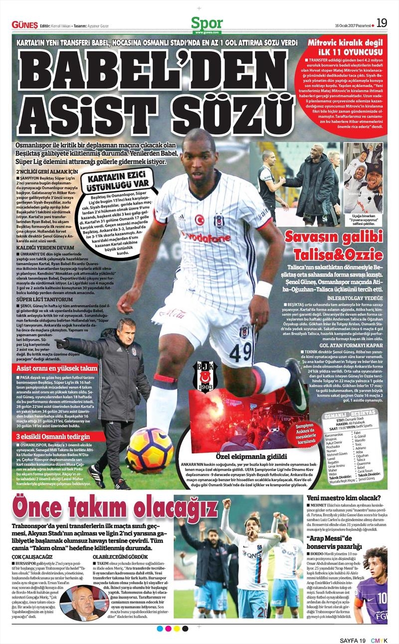 16 Ocak 2017 | İşte gazetelerin Beşiktaş manşetleri - Görsel 4