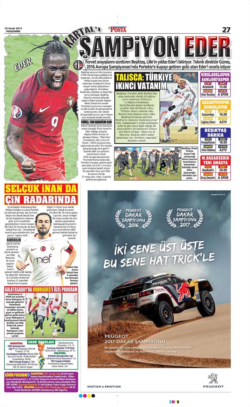 19 Ocak 2017 | İşte gazetelerin Beşiktaş manşetleri - Görsel 3